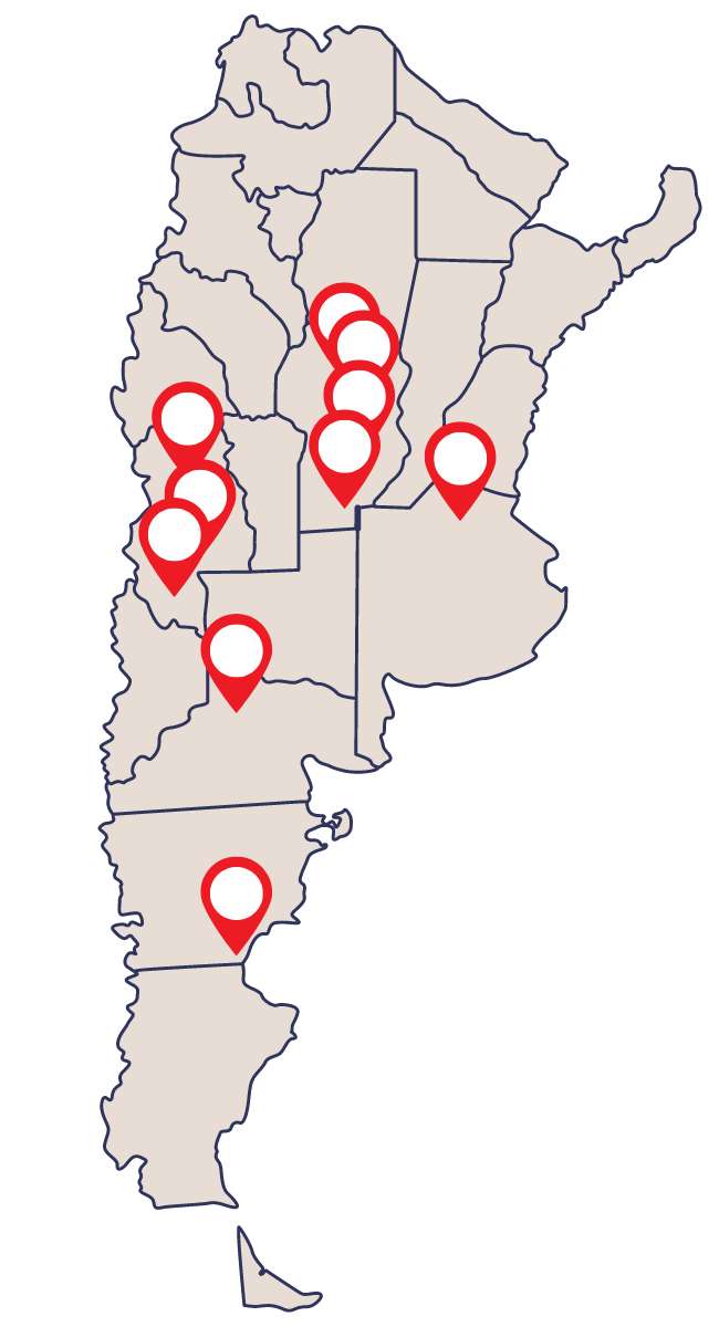 Mapa ENS en Argentina